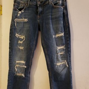 Silver distressed jeans